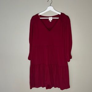 Knox Rose Wine Colored Tunic Dress Size L